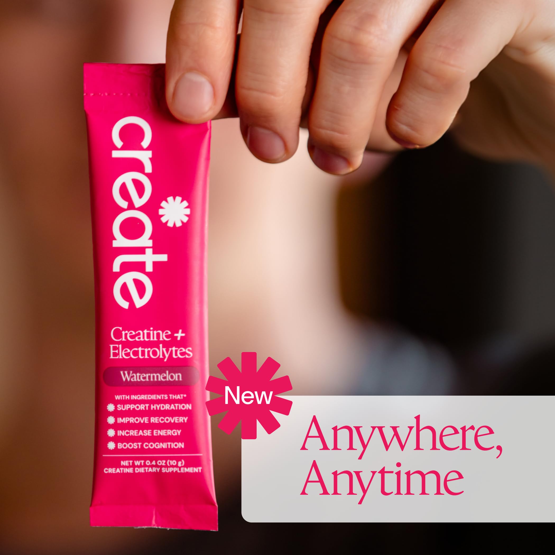 Create Creatine + Electrolytes Mix - Creatine Monohydrate Stick Packs, Supports Energy