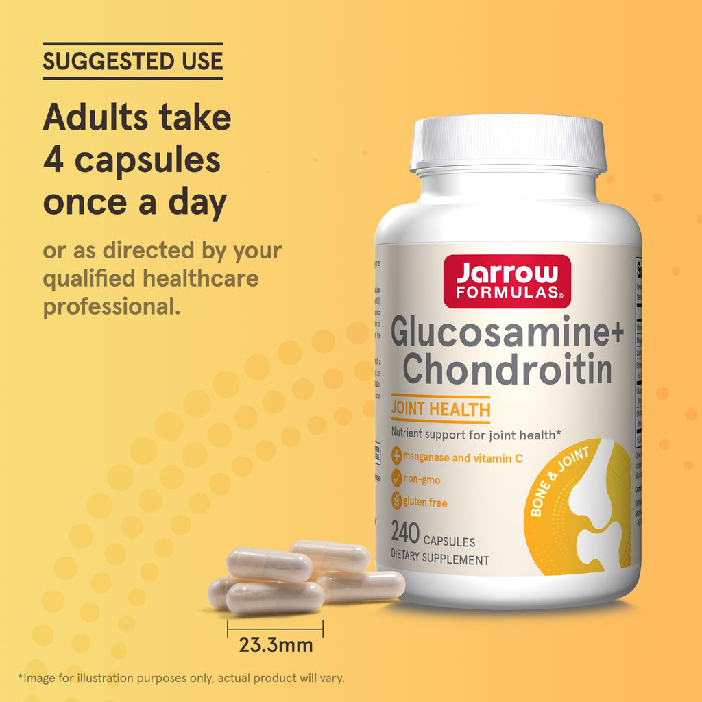 Jarrow Formulas Glucosamine + Chondroitin - 240 Capsules - Nutrient Support - Dietary Supplement for Joint Health - with Vitamin C & Manganese - 60 Servings Jarrow Formulas Au supplements