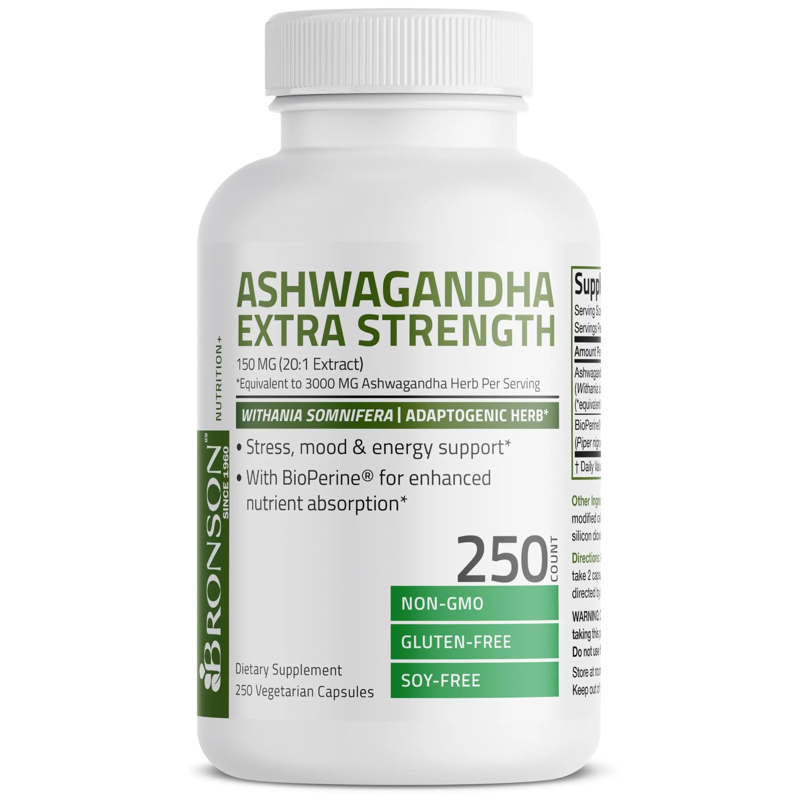Bronson Ashwagandha Extra Strength 3000 mg Stress & Mood Support with BioPerine Bronson Au supplements