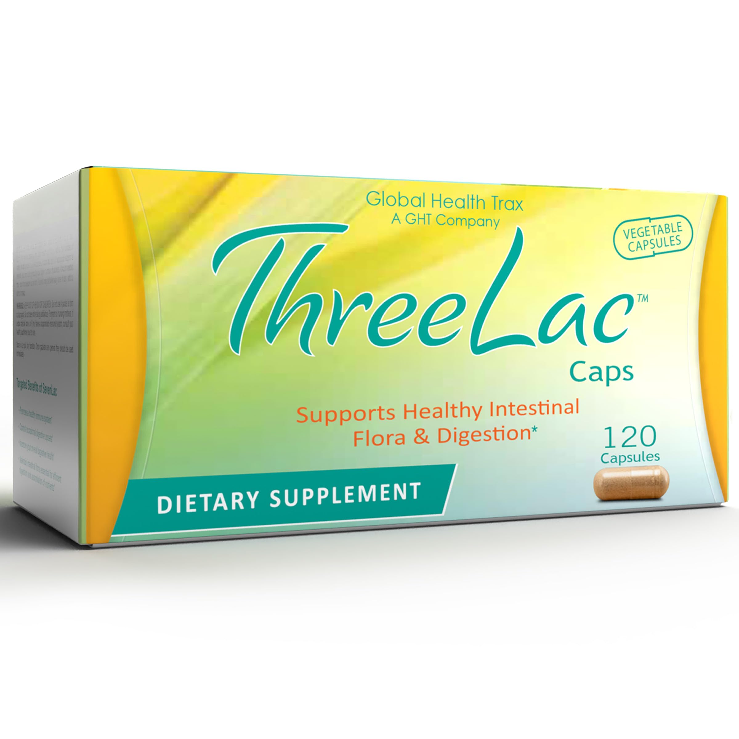 Global Health Trax GHT - ThreeLac Probiotic Capsules, 120 Count - Comprehensive Digestive Support for Men, Women, and Children - Immune System and Gut Balance, Non-GMO ght Global Health Trax Au supplements