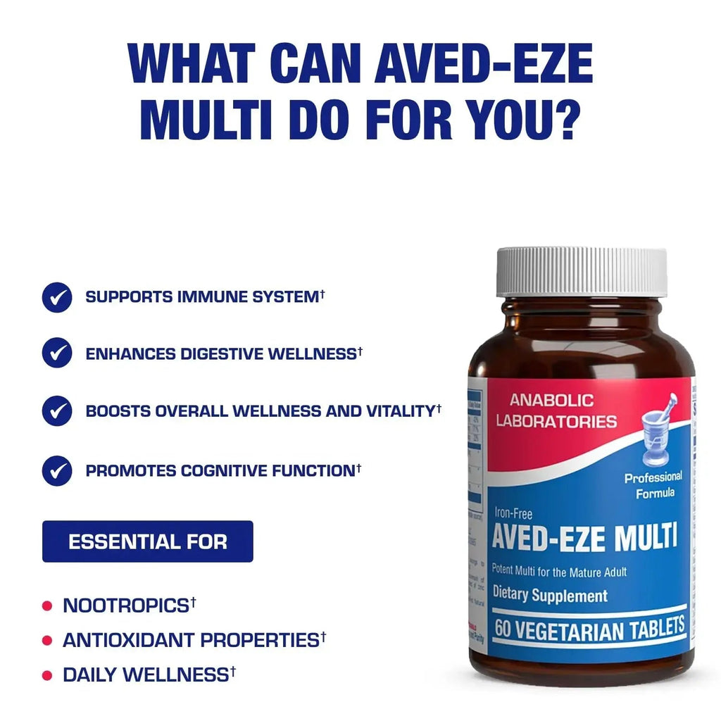 Iron Free Multivitamin for Women 50 and Over - Gentle Easy to Digest Over 50 Multivitamin for Men & Women with 30 Nutrients for Comprehensive Wellness & Immune Support Anabolic Laboratories Au supplements