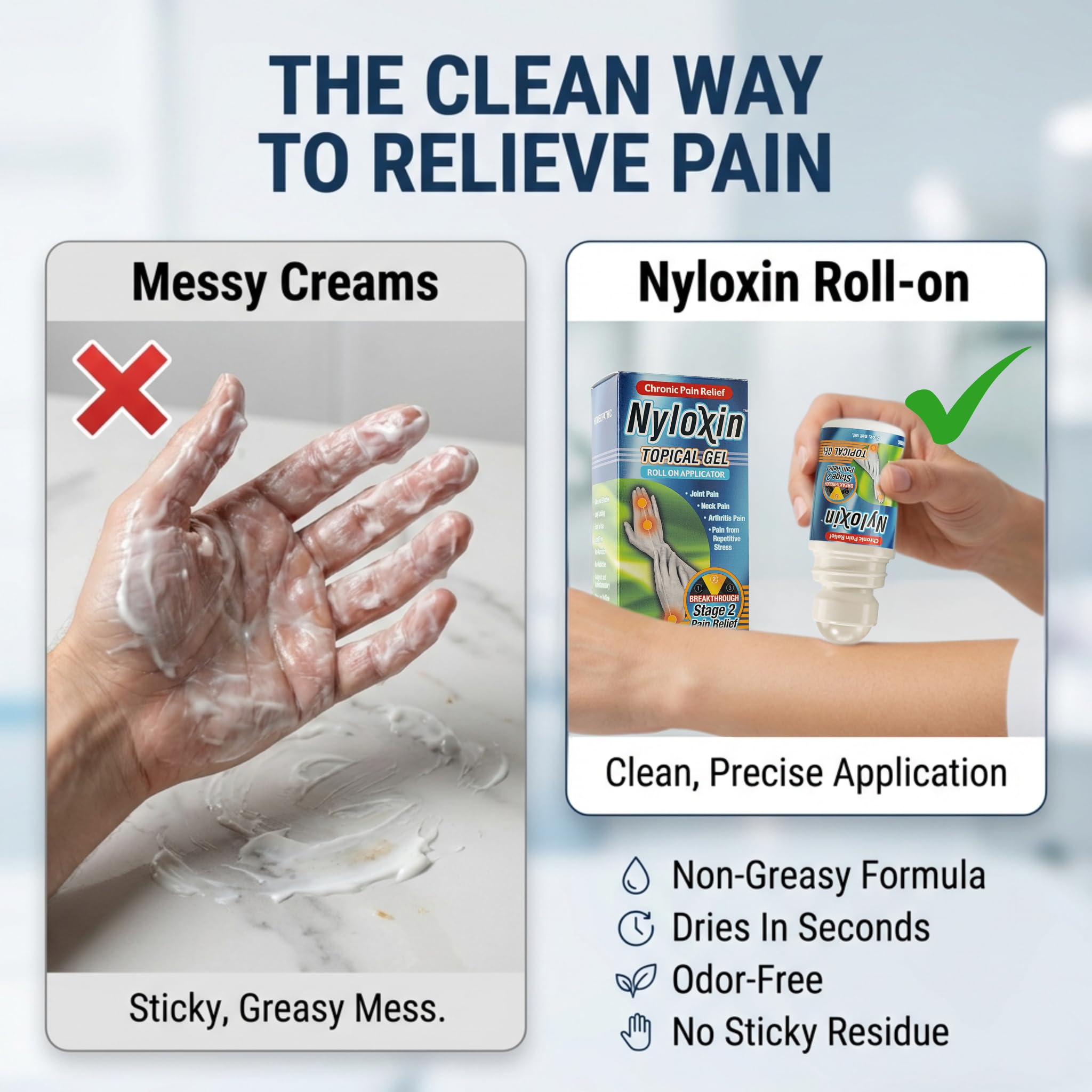 Nyloxin Roll-On Arthritis Pain Relief Gel, Back Pain Relief, Neuropathy Pain Relief, Nerve Pain Relief, Knee Pain Relief, Foot Pain Relief, Muscle Pain Relief, Shoulder Pain, Joint Pain (2 oz) Nyloxin Au supplements