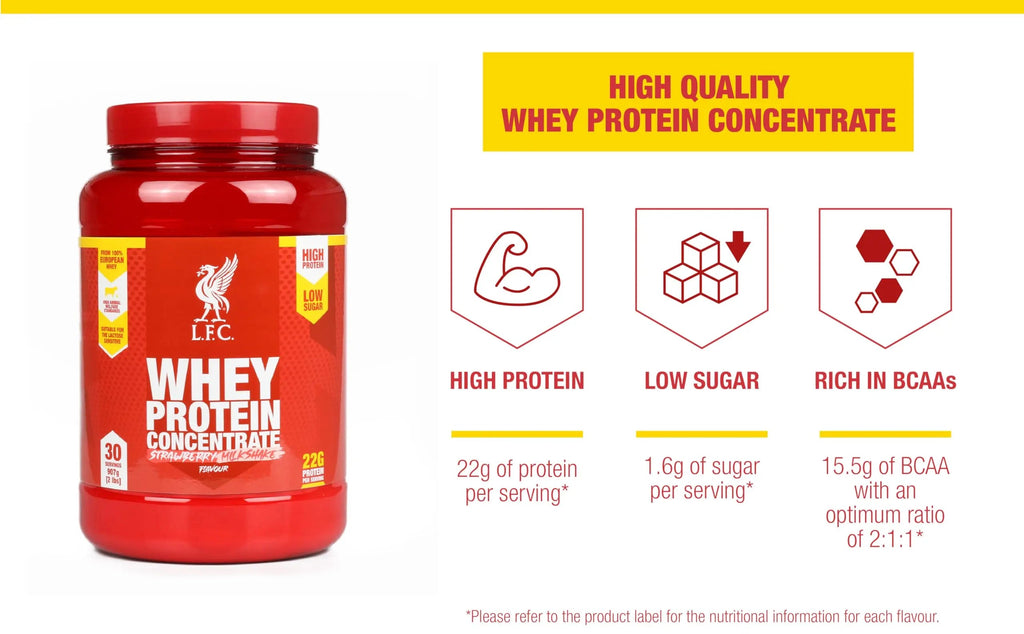 LFC Whey Protein Powder Strawberry Flavour 908g 15.5g Naturally-Occurring BCAAs 21g Protein Vector Consumer Au supplements