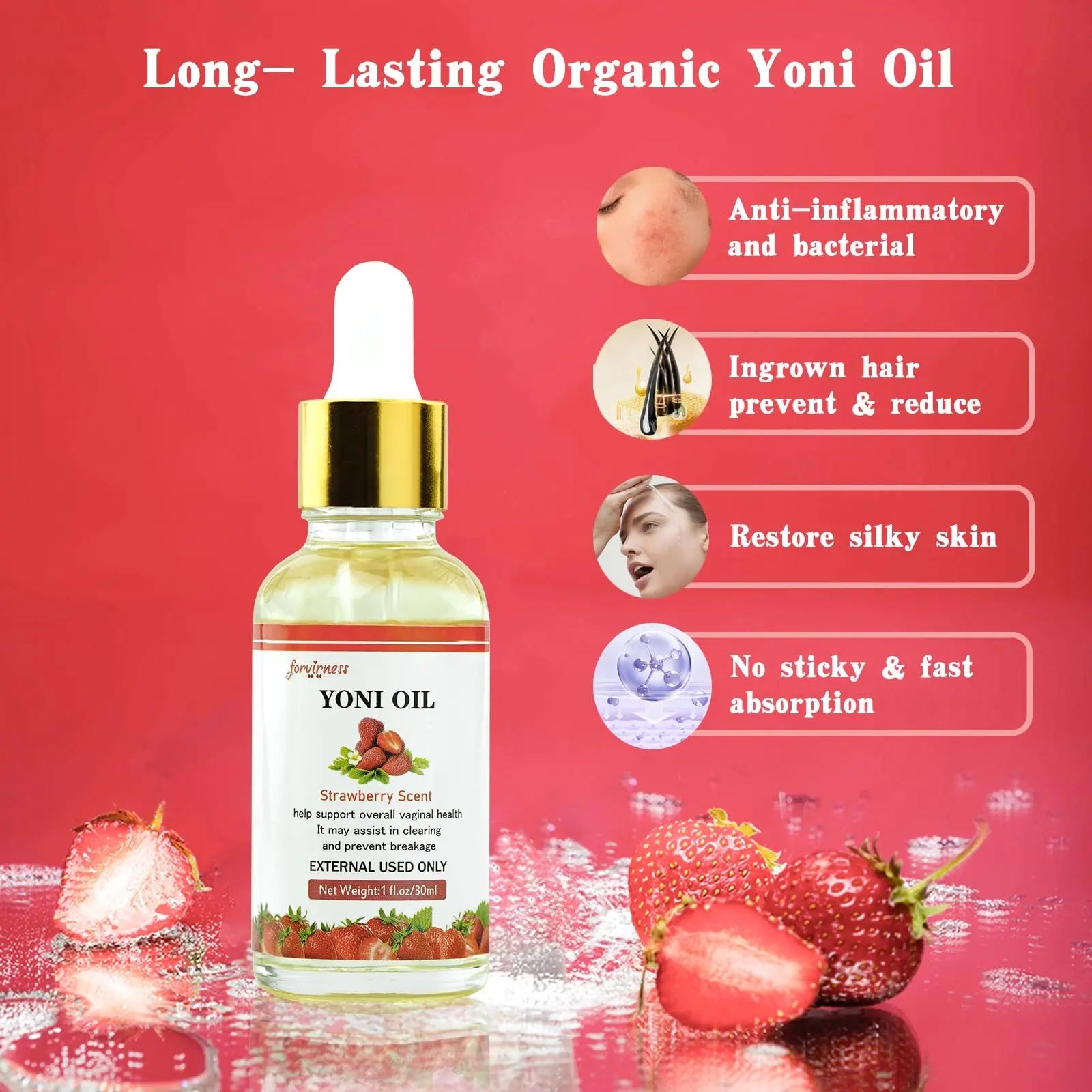 Yoni Wash Yoni Oil Yoni Bar Soap for Women PH Balance, Strawberry Body Oil, Feminine Wash forvirness Au supplements