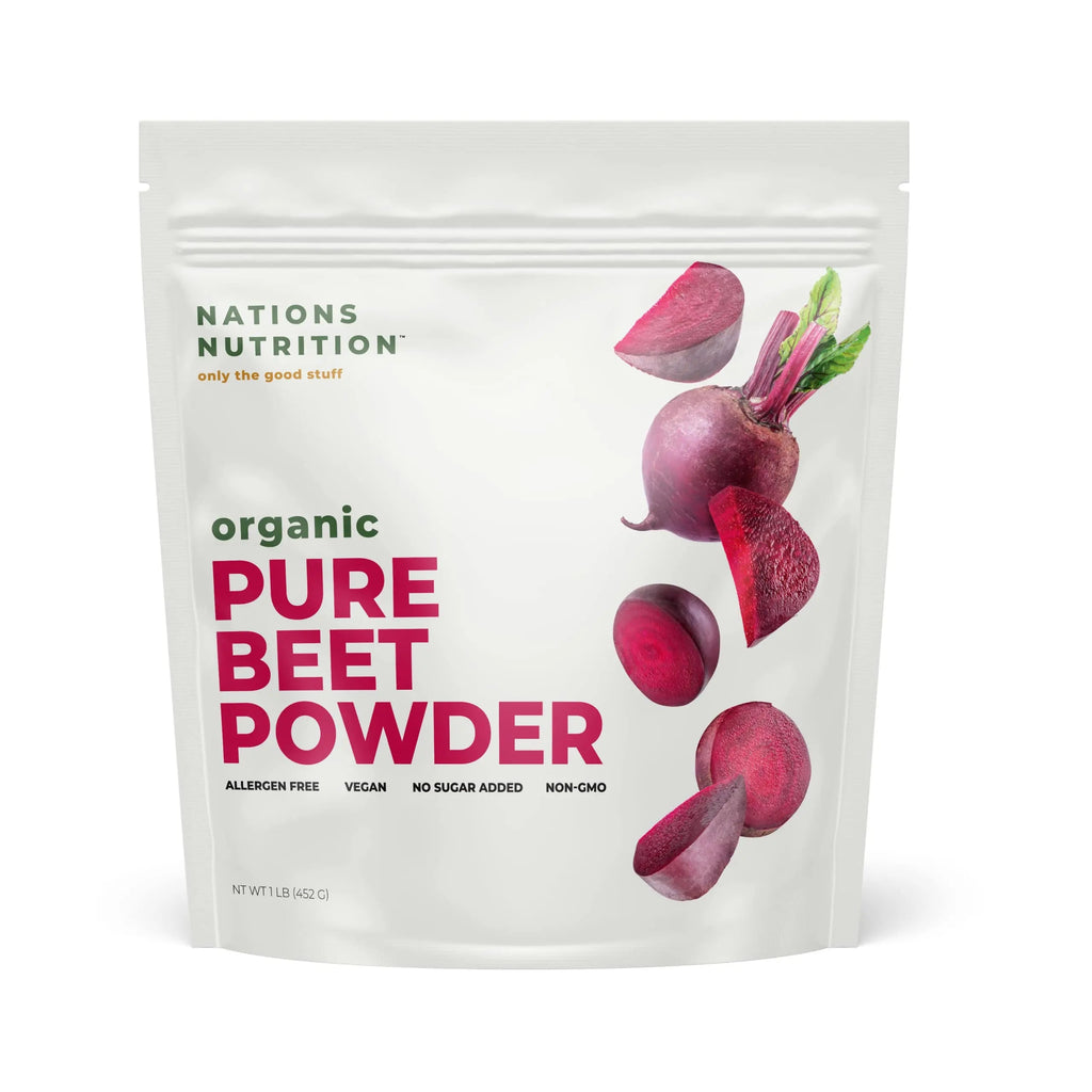 Nations Nutrition Pure Beet Root Powder Organic - Nitric Oxide Circulation Superfood Nations Nutrition Au supplements