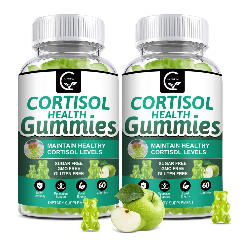 GORNVB Cortisol Gummies, Cortisol Supplement for Women with Magnesium, Ashwagandha, Rhodiola, Phosphatidylserine, L-Theanine, Black Pepper, Vitamin C & B6 - Relaxation, Focus, Sleep Support - 2 Pack GORNVB Au supplements