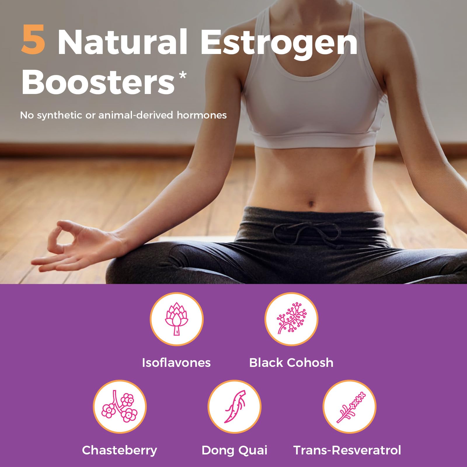 NewRhythm Menopause Probiotics for Women, 7-in-1 Relief, Prebiotics, Black Cohosh Trans-Resveratrol Chasteberry Red Clover Dong Quai, Hot Flashes Night Sweats, No Soy, No Estrogen, 30 Ct NewRhythm Au supplements