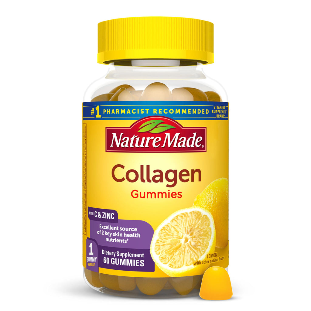 Nature Made Collagen Gummies with Vitamin C, Zinc, Biotin, Hydrolyzed Collagen Peptides for Women and Men