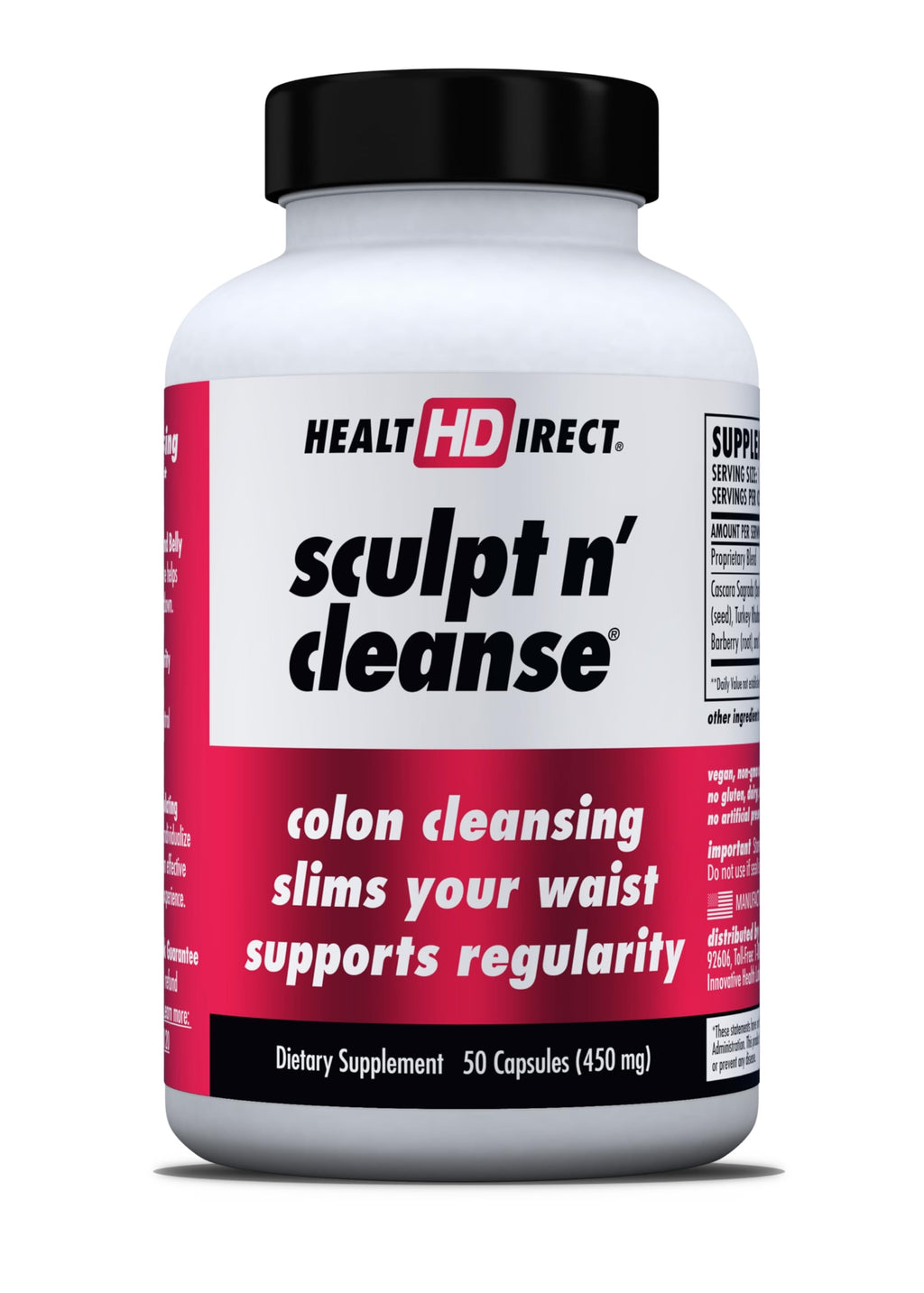 HEALTH DIRECT Sculpt n' Cleanse - Herbal Colon Cleanse for Digestive Health & Regularity - Natural Detox & Gut Flush Supplement - 50 Veggie Capsules
