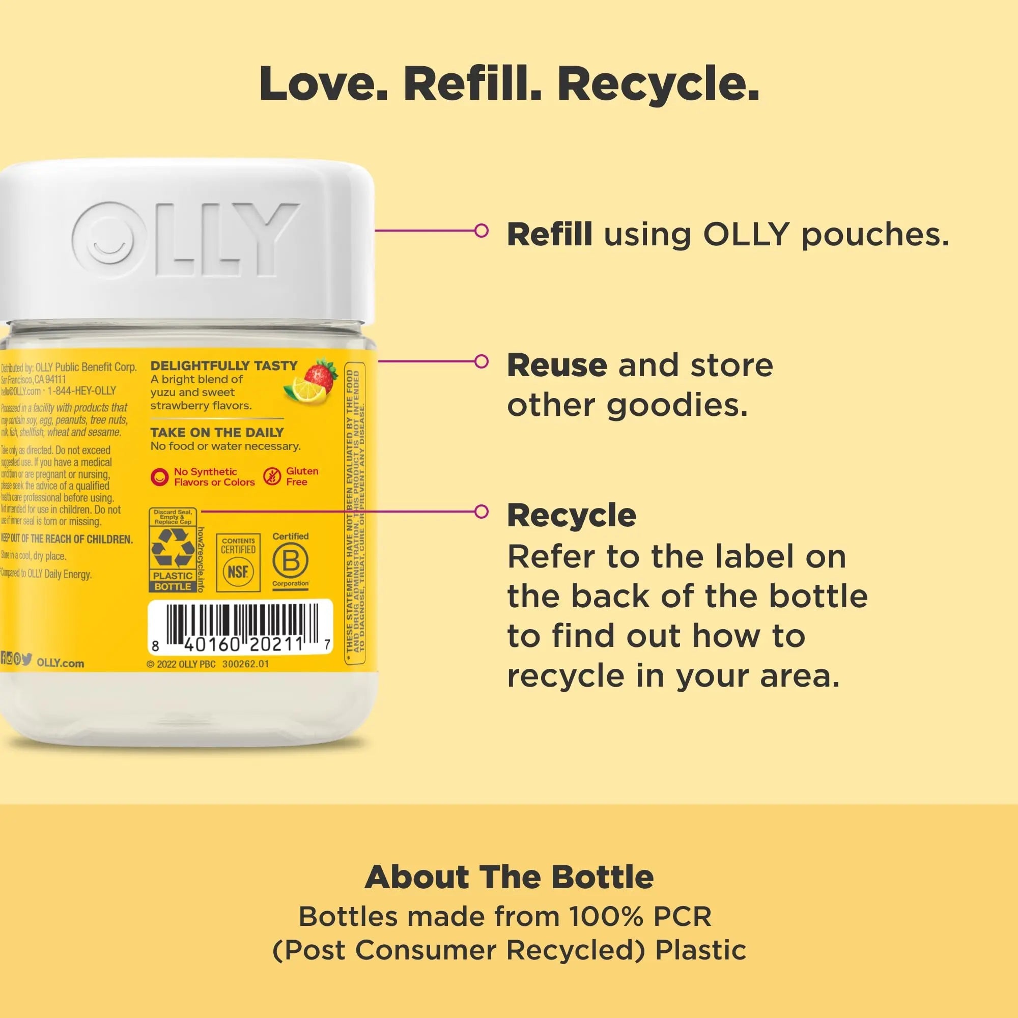 OLLY Extra Strength Daily Energy Gummy, Caffeine Free, 1000mcg Vitamin B12, CoQ10, Goji Berry, Adult Chewable Supplement OLLY Au supplements