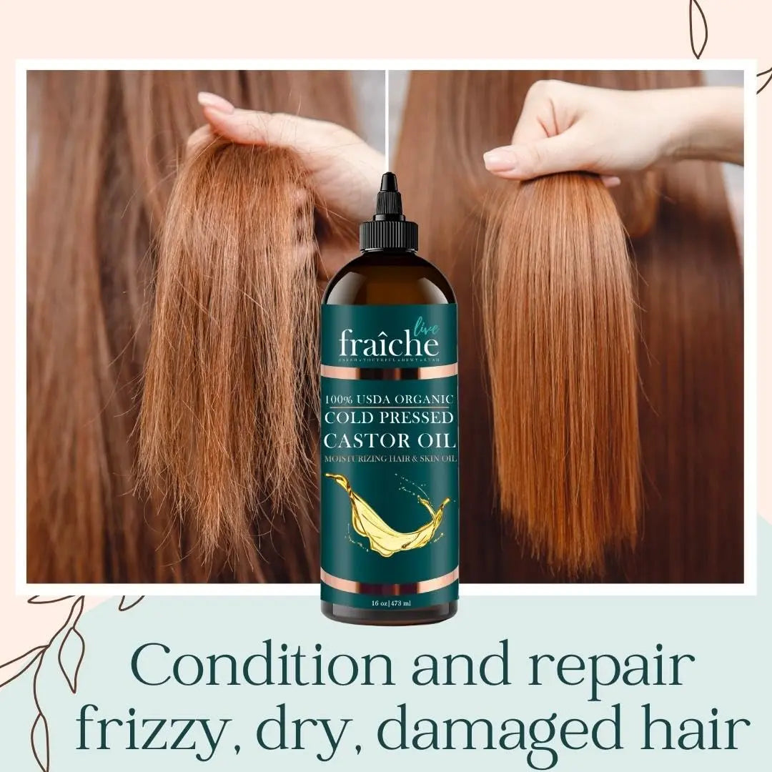 Live Fraiche USDA Organic Cold Pressed Castor Oil (16oz), 100% Pure, Hexane-Free Castor Oil Live Fraiche Au supplements