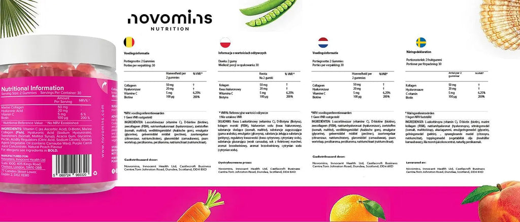 Collagen Gummies - Sugar Free Marine Collagen Gummies - Superior Type 1 Hydrolysed Collagen novomins Au supplements
