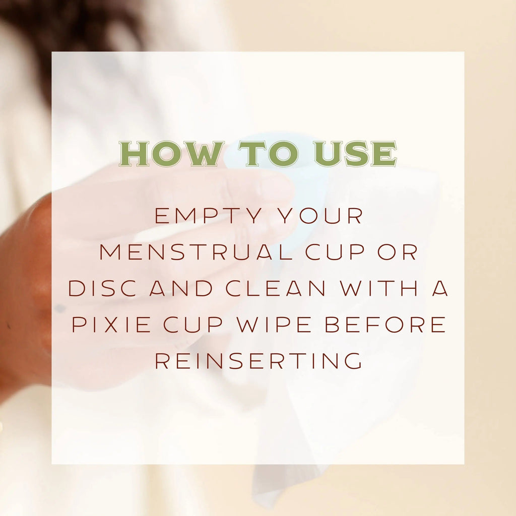 Menstrual Cup Wipes - On The Go Public Bathroom Feminine Wipes - Safe On Period Cups & Menstrual discs Pixie Cup Au supplements