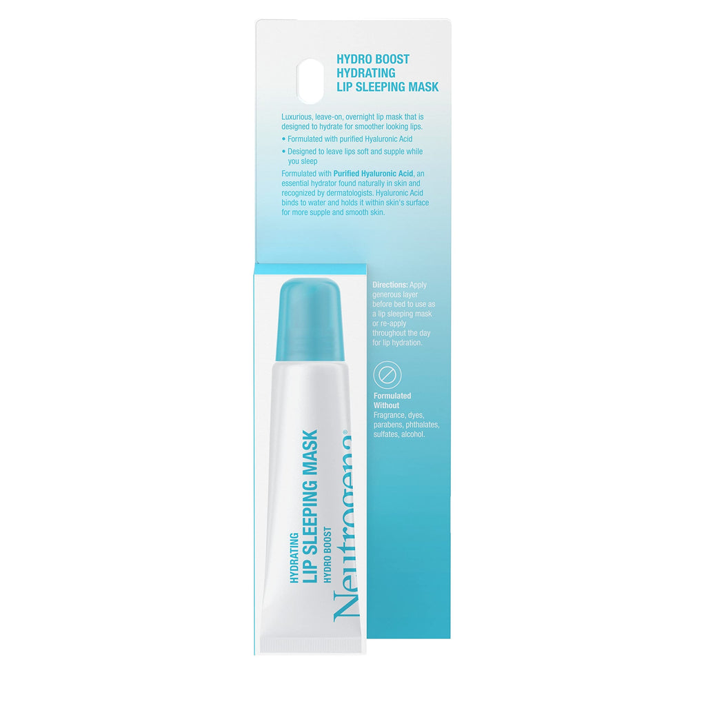 Neutrogena Hydro Boost Hydrating Lip Sleeping Mask with Hyaluronic Acid, Clear Overnight and Daily Moisturizing Treatment