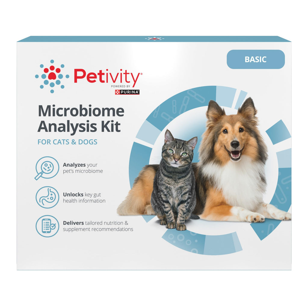 Petivity Microbiome Analysis Kit — Basic for Cats and Dogs, Powered by Purina - 4.8 oz. Box petivity Au supplements