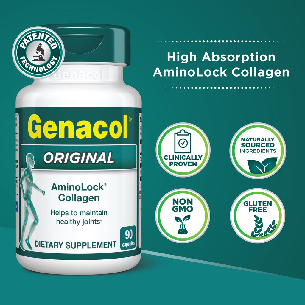 Collagen Peptides Joint Supplements for Men & Women by Genacol | Exclusive Hydrolyzed Collagen Pills | Helps Maintain Healthy Joints | Colageno Hidrolizado | Genacol Original 180 Capsules Genacol Au supplements