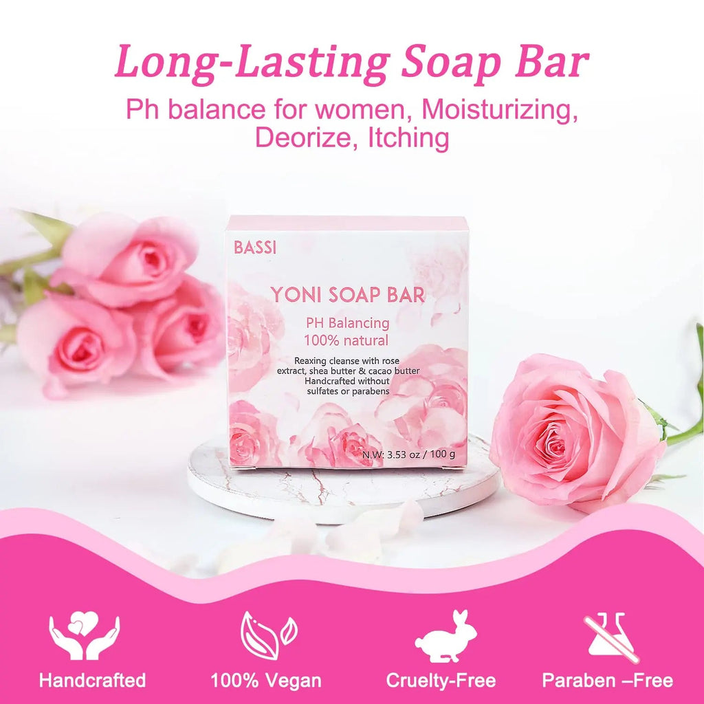 Yoni Soap Bars Vaginal Wash 2 PCS, 100% Natural Organic Yoni Bar Soap for Women Ph Balance Yoni BASSI Au supplements