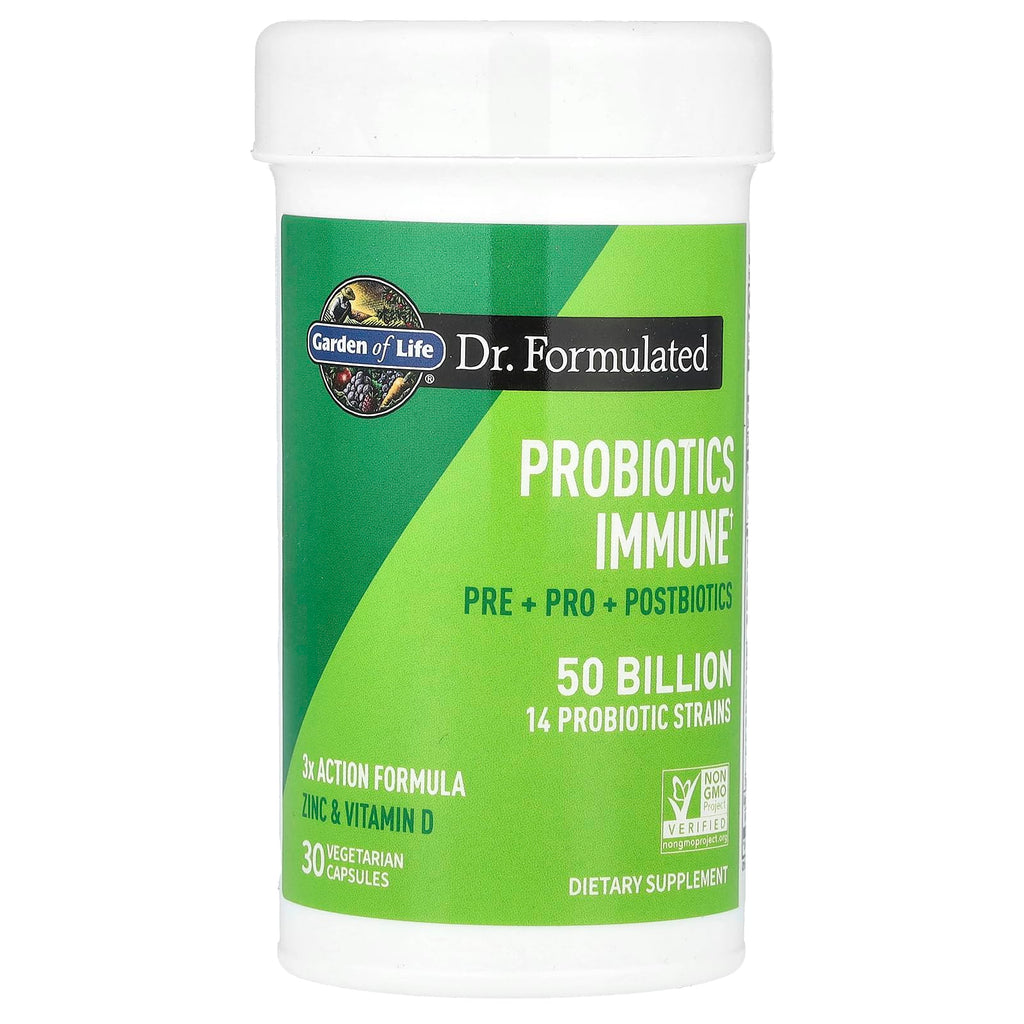 Garden of Life Dr. Formulated Pre, Post & Probiotics Immune Support with Prebiotics & Postbiotics – 50 Billion CFU, Gut & Digestive Health Support, Zinc & Vitamin D3, Vegan, 30 Day Supply Garden of Life Au supplements