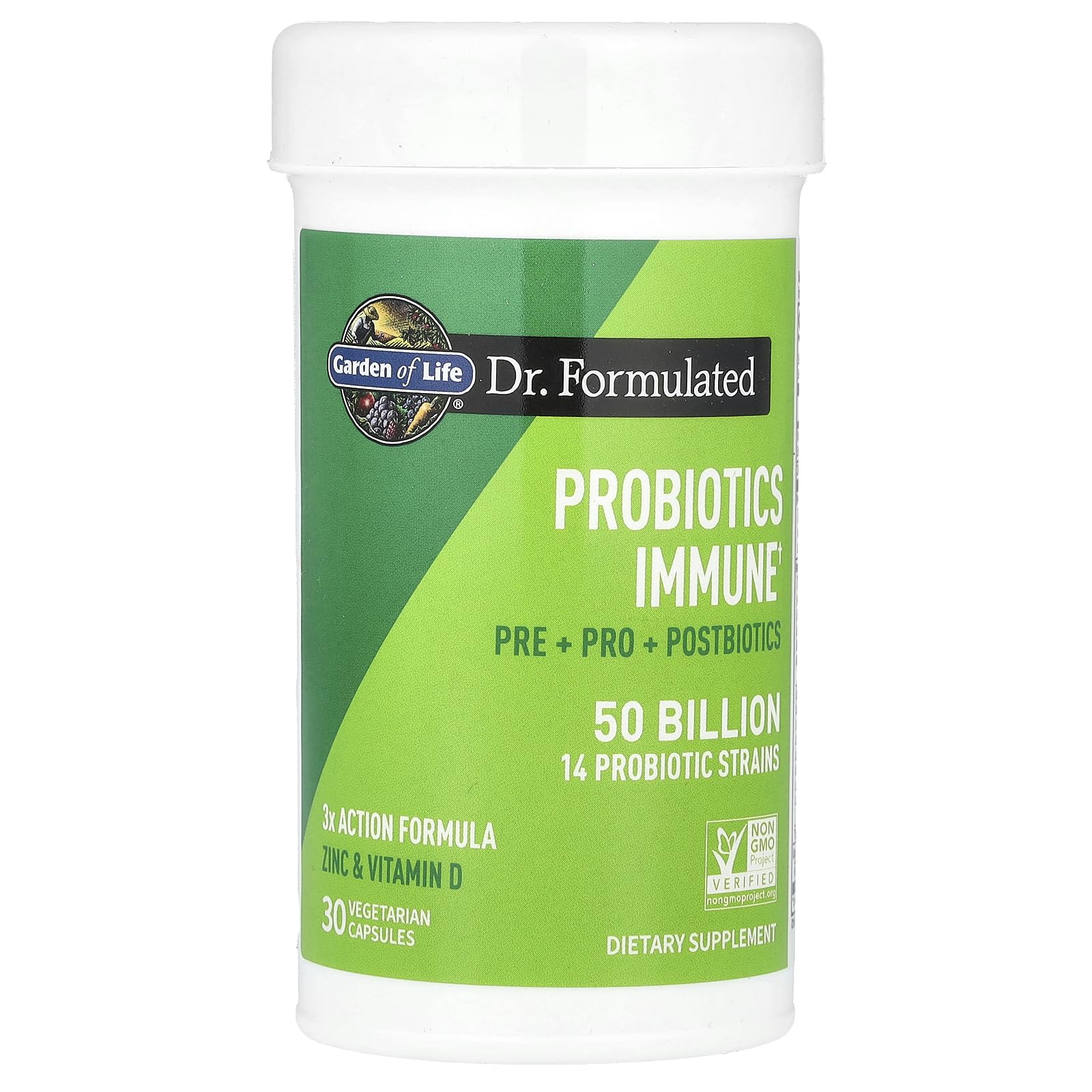 Garden of Life Dr. Formulated Pre, Post & Probiotics Immune Support with Prebiotics & Postbiotics – 50 Billion CFU, Gut & Digestive Health Support, Zinc & Vitamin D3, Vegan, 30 Day Supply Garden of Life Au supplements