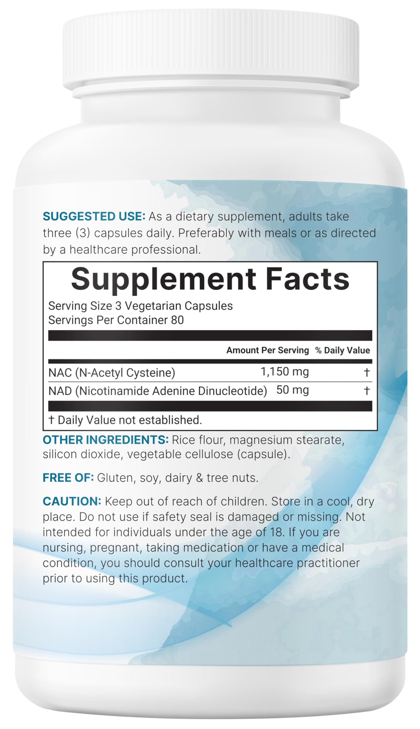 Micro Ingredients NAC with NAD+, 240 Vegetarian Capsules | 1,200 mg Per Serving | 2-in-1 N-Acetyl-L-Cysteine with Nicotinamide Adenine Dinucleotide