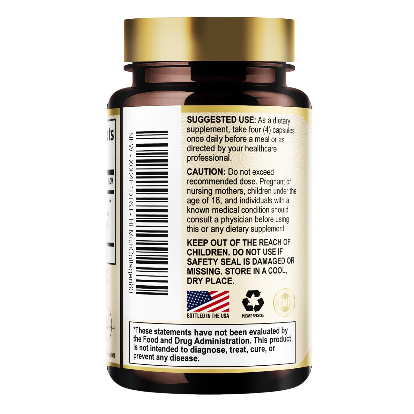 Multi Collagen Peptides for Women & Men - 2400mg per Serving - Best Hydrolyzed Collagen Complex with Type I, II, III, V, X - Hair, Skin, Nails & Joint Support