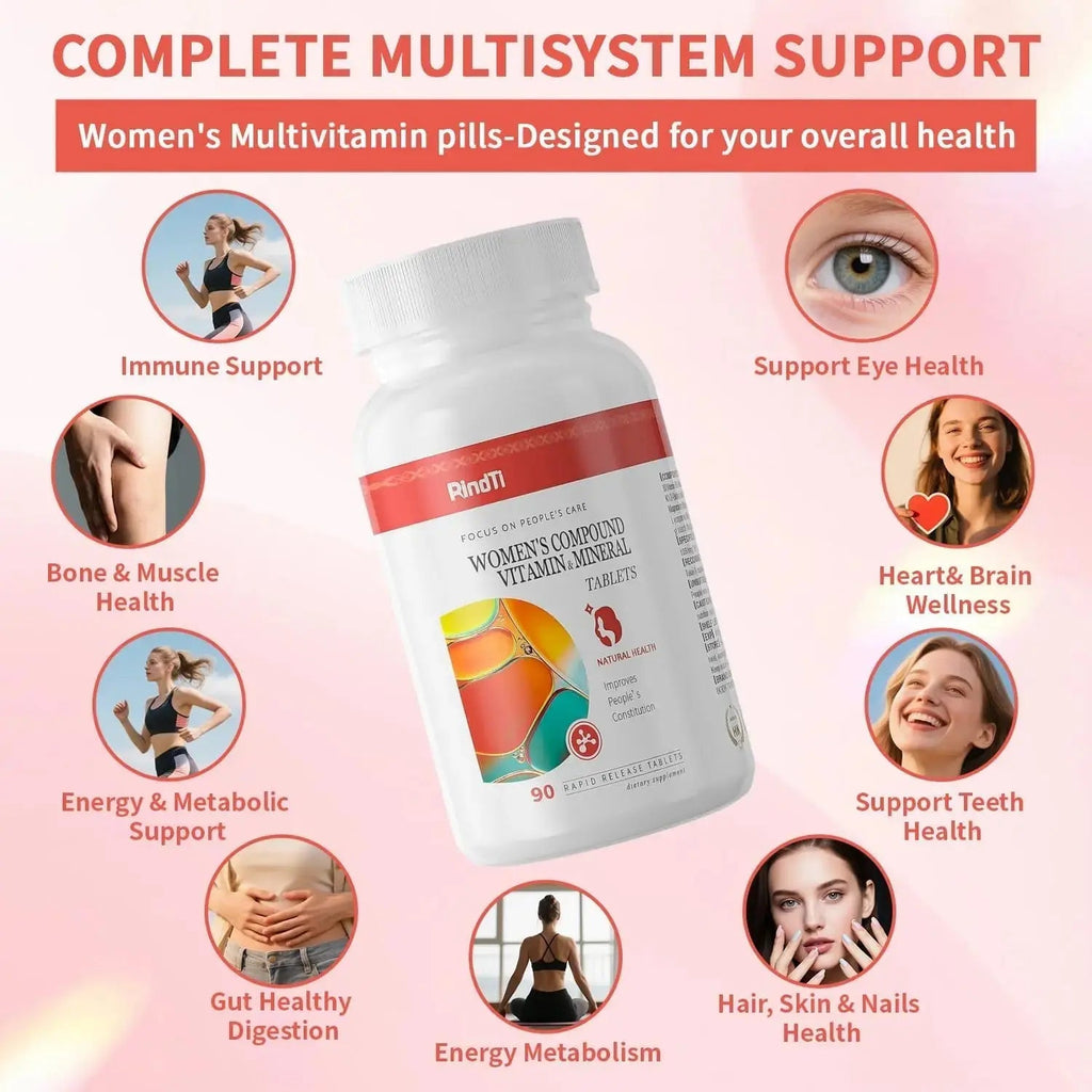 RindTi Multivitamin for Women 50+, Daily Women 50+ Multi-Vitamin with Vitamins A, B,C, E for Energy, & Bone & Immune & Skin& Hair Support, 90 ct RindTi Au supplements