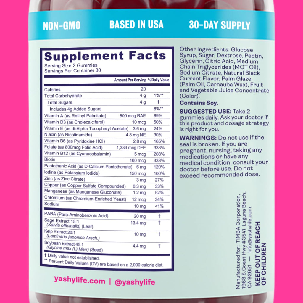 Yashy Gummies for Menopause | Hormone-Free Supplements for Women | Clinically Backed | 30 Servings | Helps Alleviate Hot Flashes, Night Sweats, & Mood Swings | Supports Libido | BlackBerry Flavor YASHY Au supplements