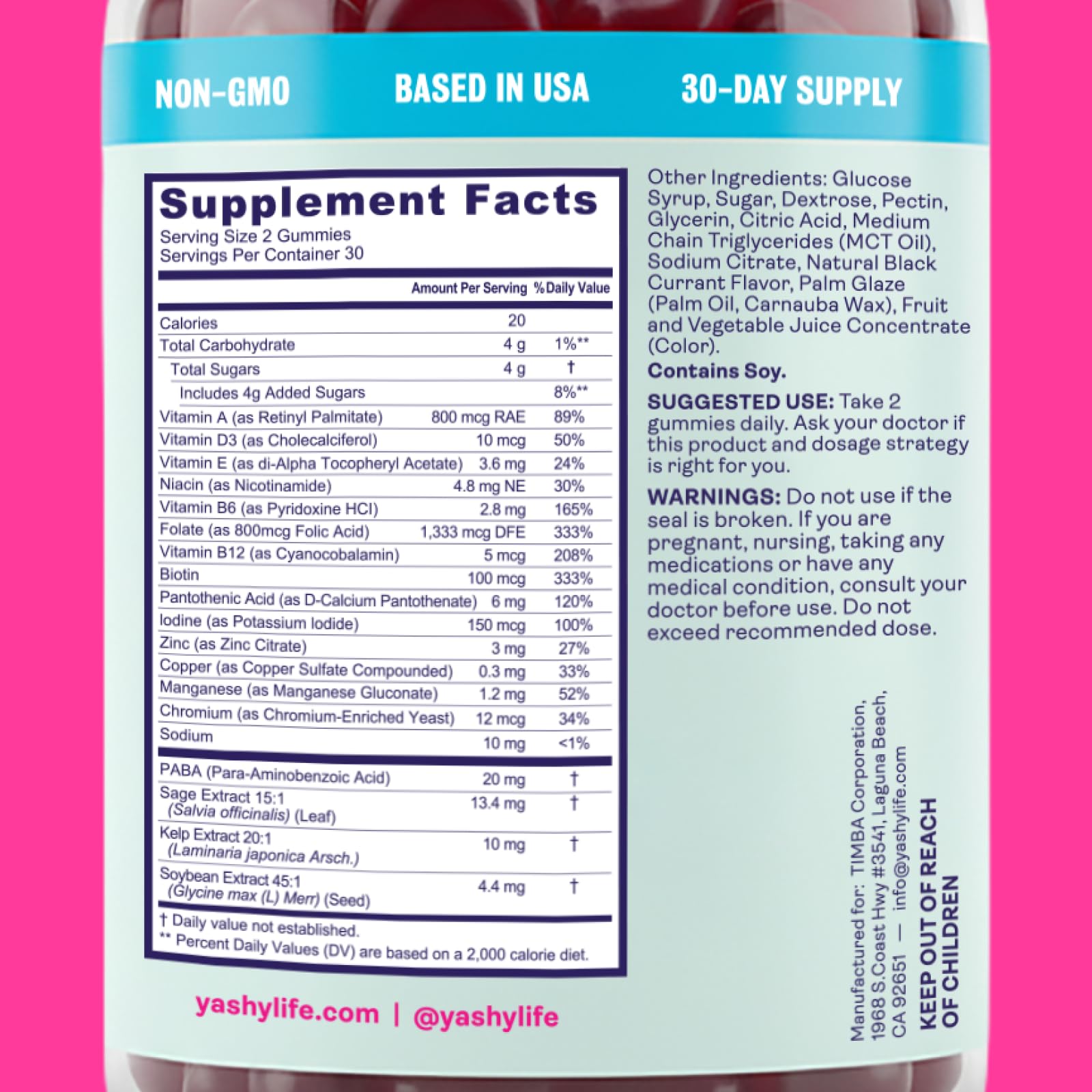 Yashy Gummies for Menopause | Hormone-Free Supplements for Women | Clinically Backed | 30 Servings | Helps Alleviate Hot Flashes, Night Sweats, & Mood Swings | Supports Libido | BlackBerry Flavor YASHY Au supplements