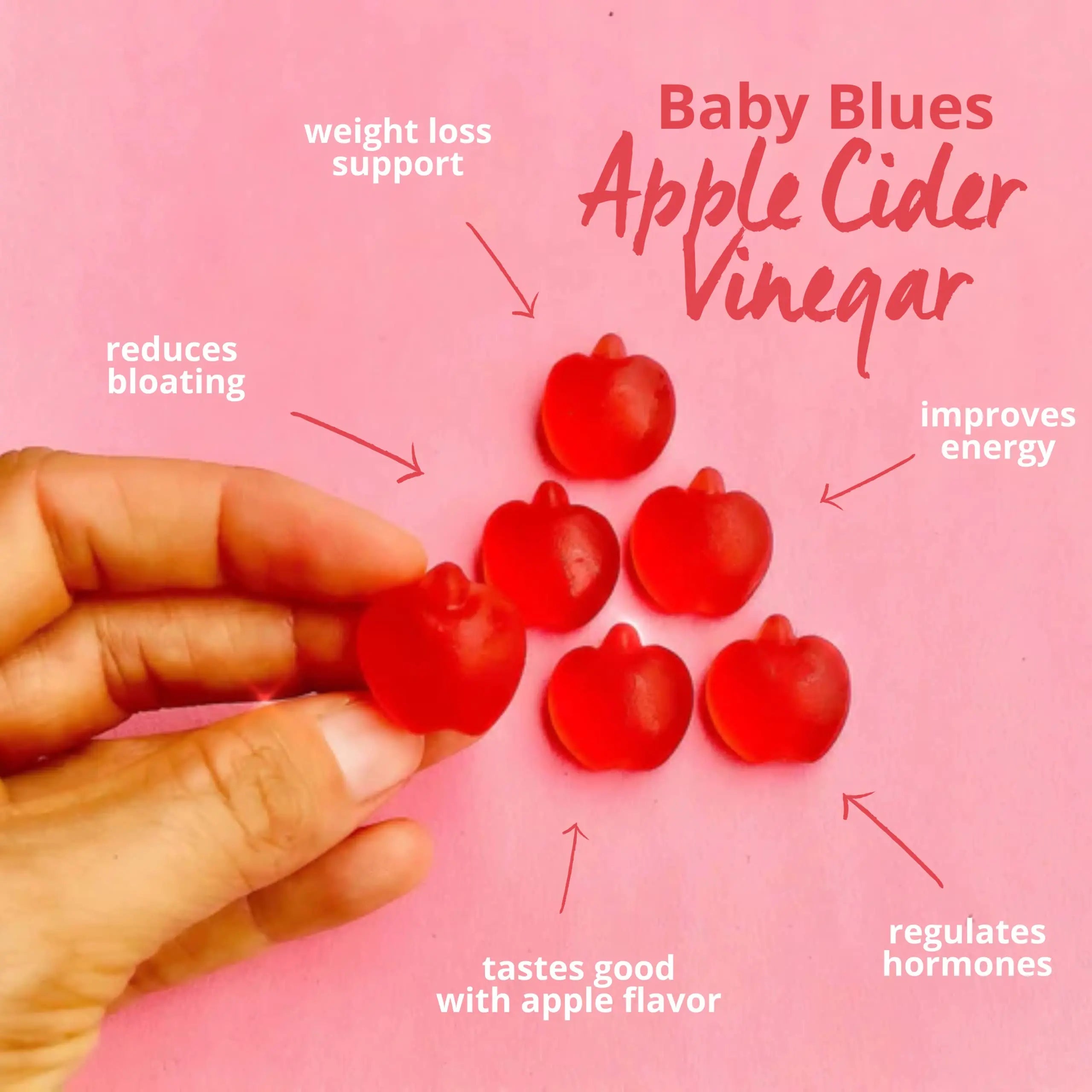 Baby Blues Apple Cider Vinegar Gummies - Vegan, Non-GMO & Gluten-Free, Postpartum Dietary Supplement Baby Blues Au supplements