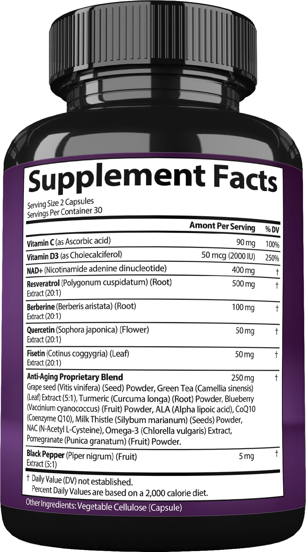 NAD Resveratrol Supplement with Berberine, Quercetin, CoQ10. Anti-Aging Formula for Women & Men. Liposomal NAD Plus, NAD+ Booster, Pure Organic Vitamin, USA StrongVit Au supplements