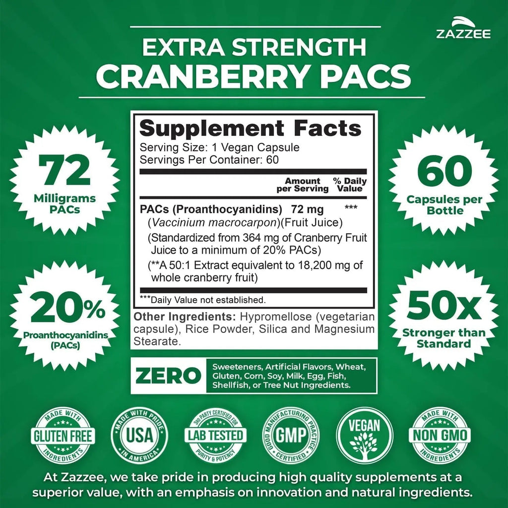 Zazzee Ultimate Urinary Tract Support Bundle | Super Concentrated Proanthocyanidin Cranberry Extract Capsules Plus D-Mannose 1000mg Capsules for UT & Bladder Cleansing (60 Servings Each) Zazzee Au supplements