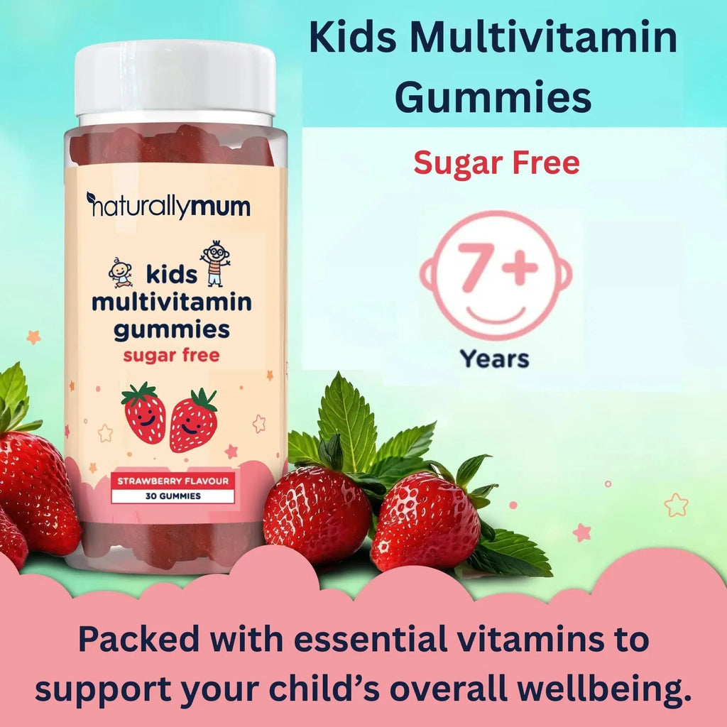 NaturallyMum Kids Multivitamin Gummies | for Children | Vegan Friendly | 30 Chewable Gummies | with Vitamins A, D, E, B6, B12, C | NaturallyMum Au supplements