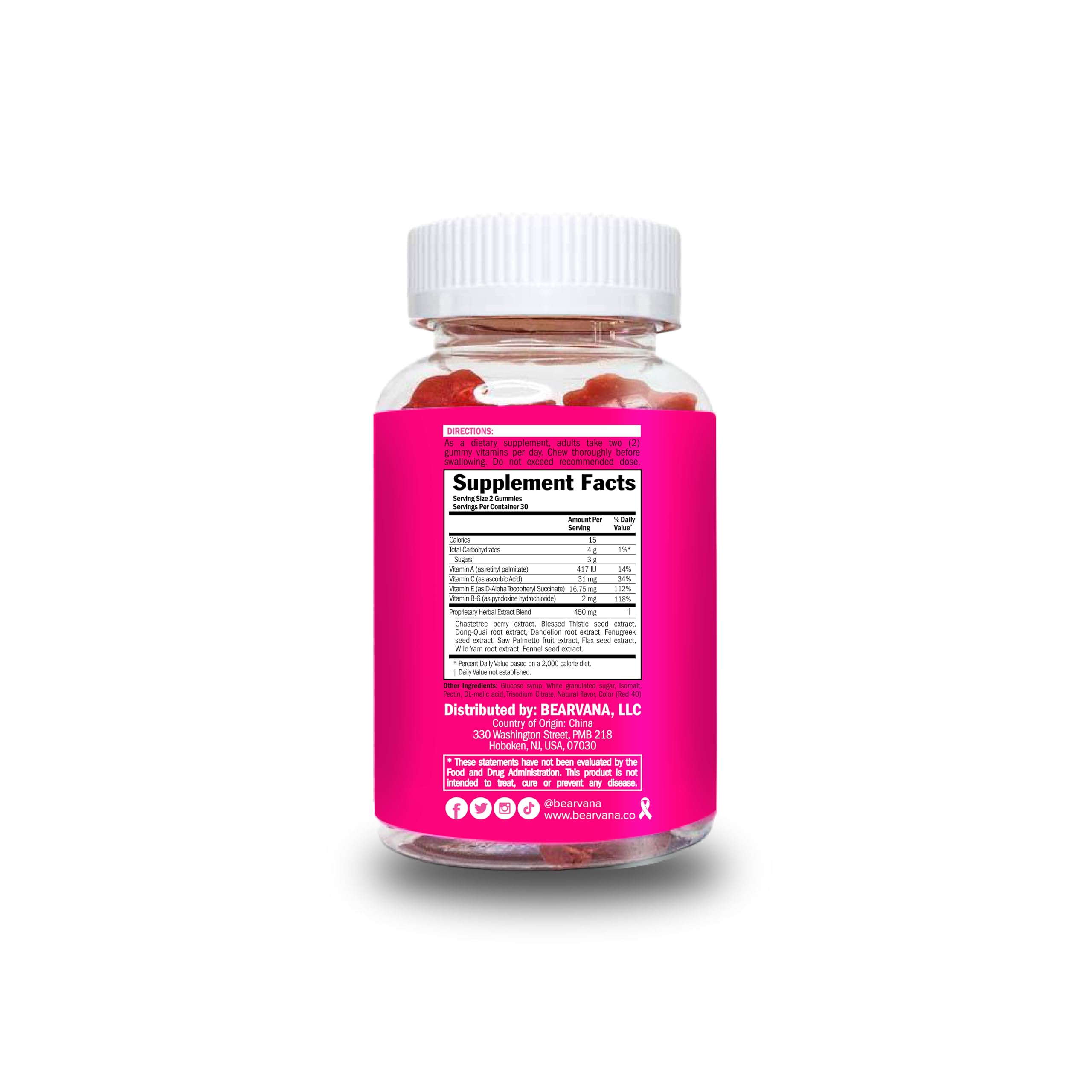 BEARVANA Top Support Women’s Multivitamin Gummies | Herbal & Vitamin Gummy Supplement for Daily Wellness | Berry Flavor | 60 Gummies