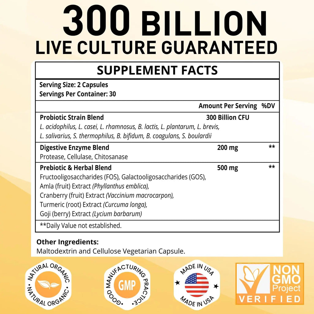 Probiotics for Women & Men, 300 Billion CFU 11 Strains, Probiotic with Organic Herbal GOGOSATIS Au supplements