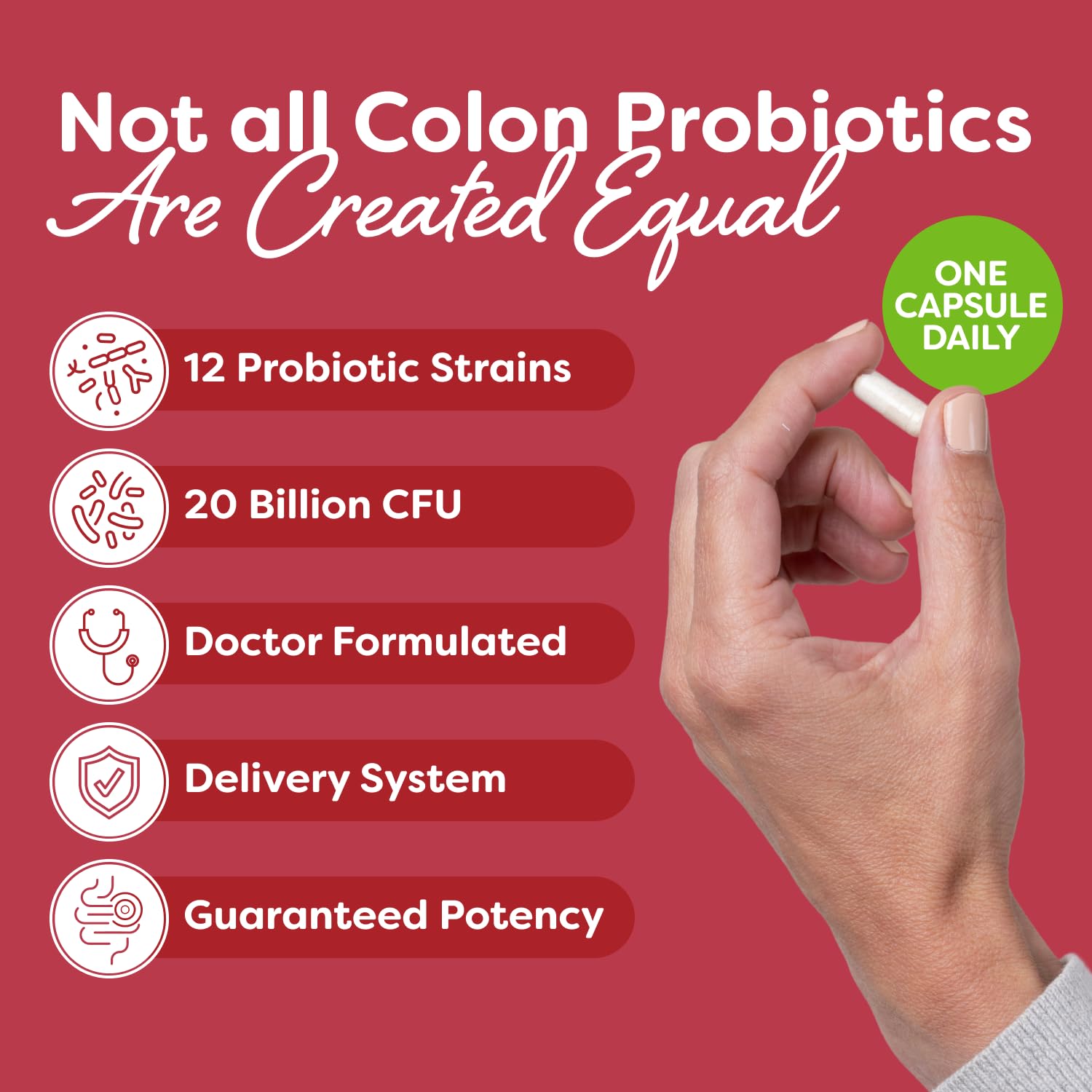 Probulin Colon Support Probiotic Supplement, Daily Gut, Digestive, and Immune Health Probiotics Capsules for Men and Women, 20 Billion CFU, Vegan, 30 Count Bottle Probulin Au supplements
