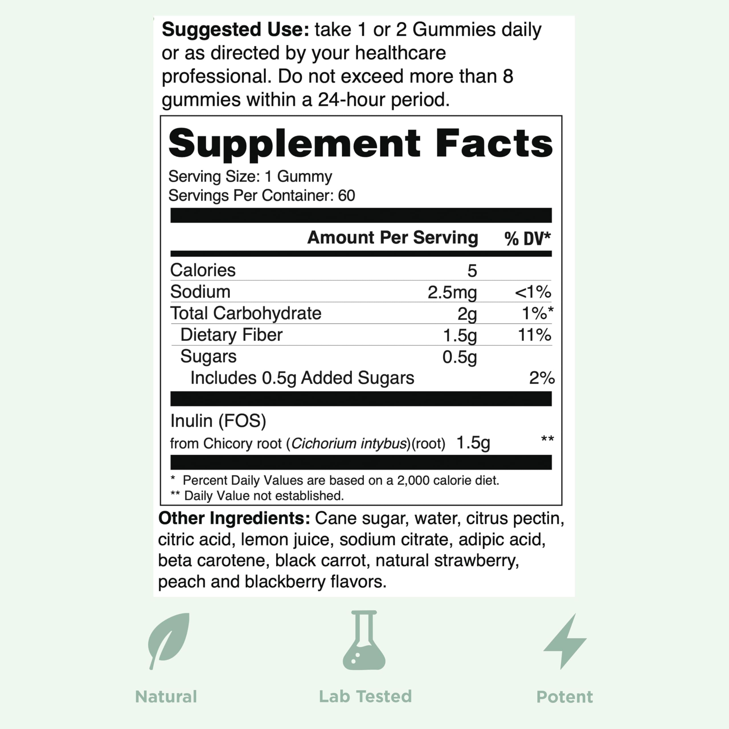 Yuve Prebiotic Fiber Gummies - Delicious - 3g Soluble Fiber Supplement - Supports Digestive Health & Regularity - Vegan & Gluten-Free Fiber Gummies for Adults & Kids