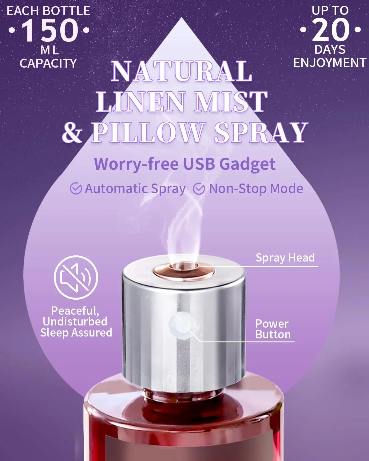 VTS Organic Lavender Water and Roman Chamomile Floral Water with Diffuser, Aromatherapy Air VEDA TINDA SCENT Au supplements