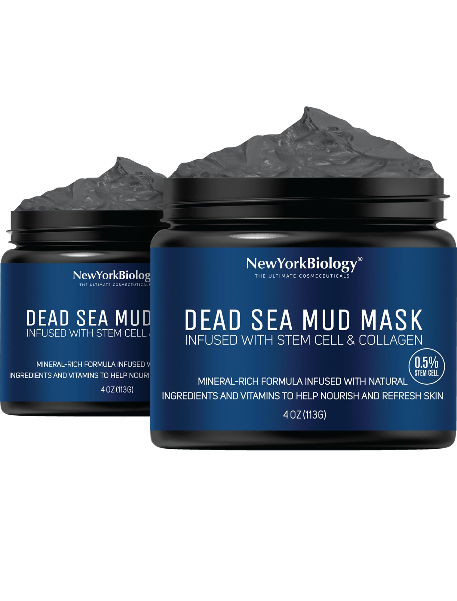 New York Biology Dead Sea Mud Mask for Face, Body | with Stem Cell and Collagen | Spa Quality Pore Refiner for Oily Skin