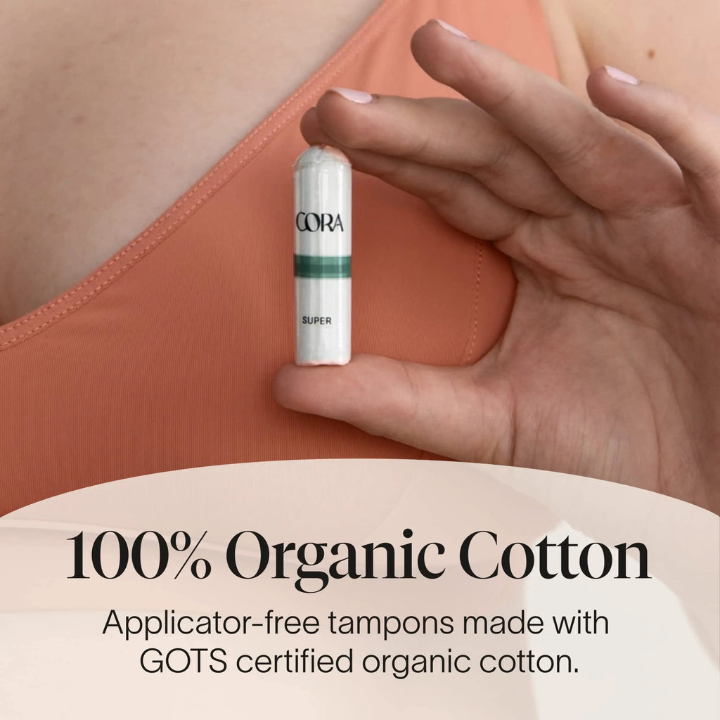 Cora 100% Organic Cotton Non-Applicator Tampons | Ultra-Absorbent, Unscented, Natural, Non-Toxic Cora Au supplements