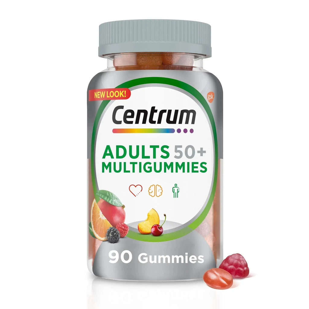 Centrum MultiGummies Gummy Multivitamin for Adults 50 Plus, Multivitamin/Multimineral Supplement with Calcium Centrum Au supplements