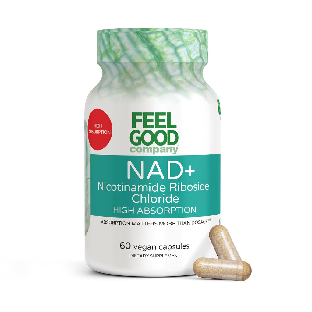 Feelgood Company NAD+ Supplement - Anti-Aging & Cellular Energy Support - Supports Energy, Cognitive Function & Cellular Health - 60 Capsules - NAD+ Precursor FeelGood Superfoods Au supplements