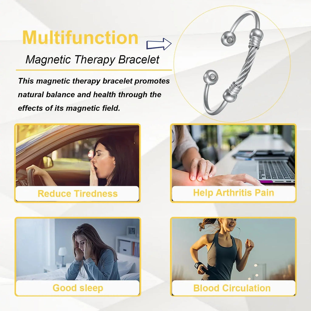 EnerMagiX Magnetic Bracelet for Women for Arthritis and Joint,Twisted Cable Stainless Steel Bangle EnerMagiX Au supplements