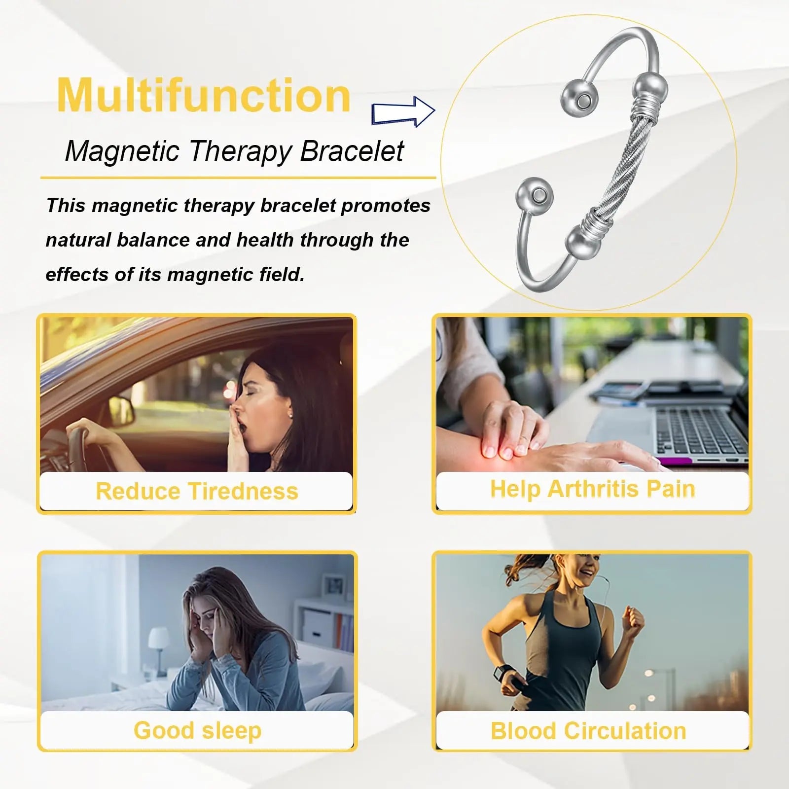 EnerMagiX Magnetic Bracelet for Women for Arthritis and Joint,Twisted Cable Stainless Steel Bangle EnerMagiX Au supplements