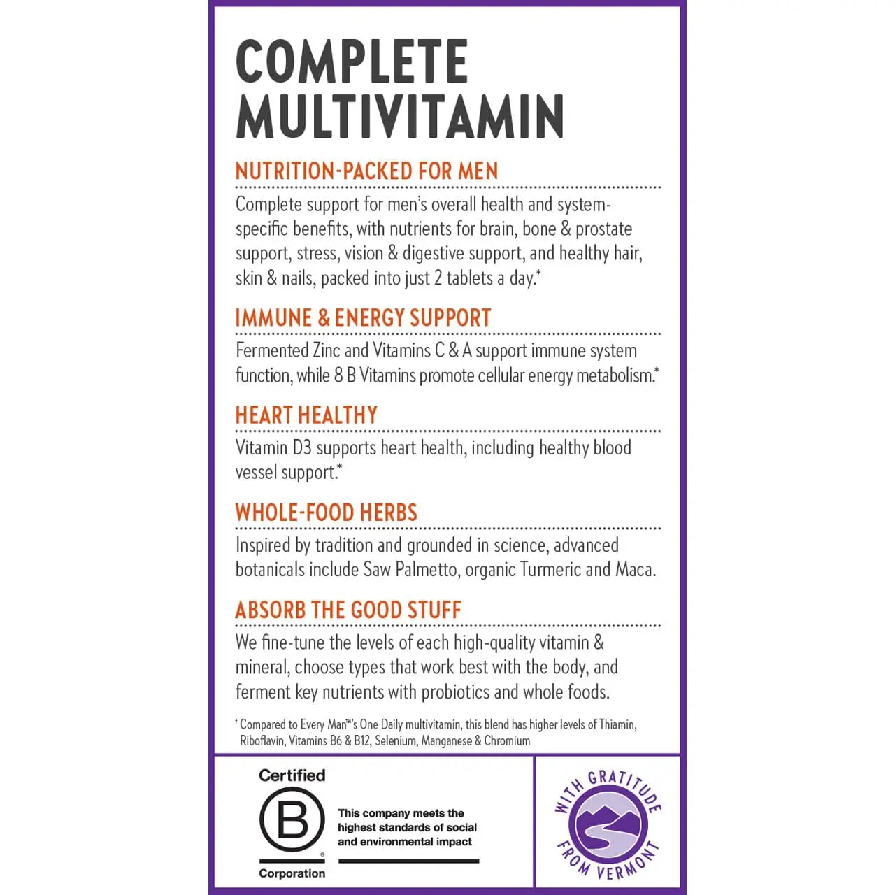New Chapter Men's Multivitamin Advanced Formula for Stress, Brain, Immune, Heart & Energy Support, Higher Levels of Whole New Chapter Au supplements