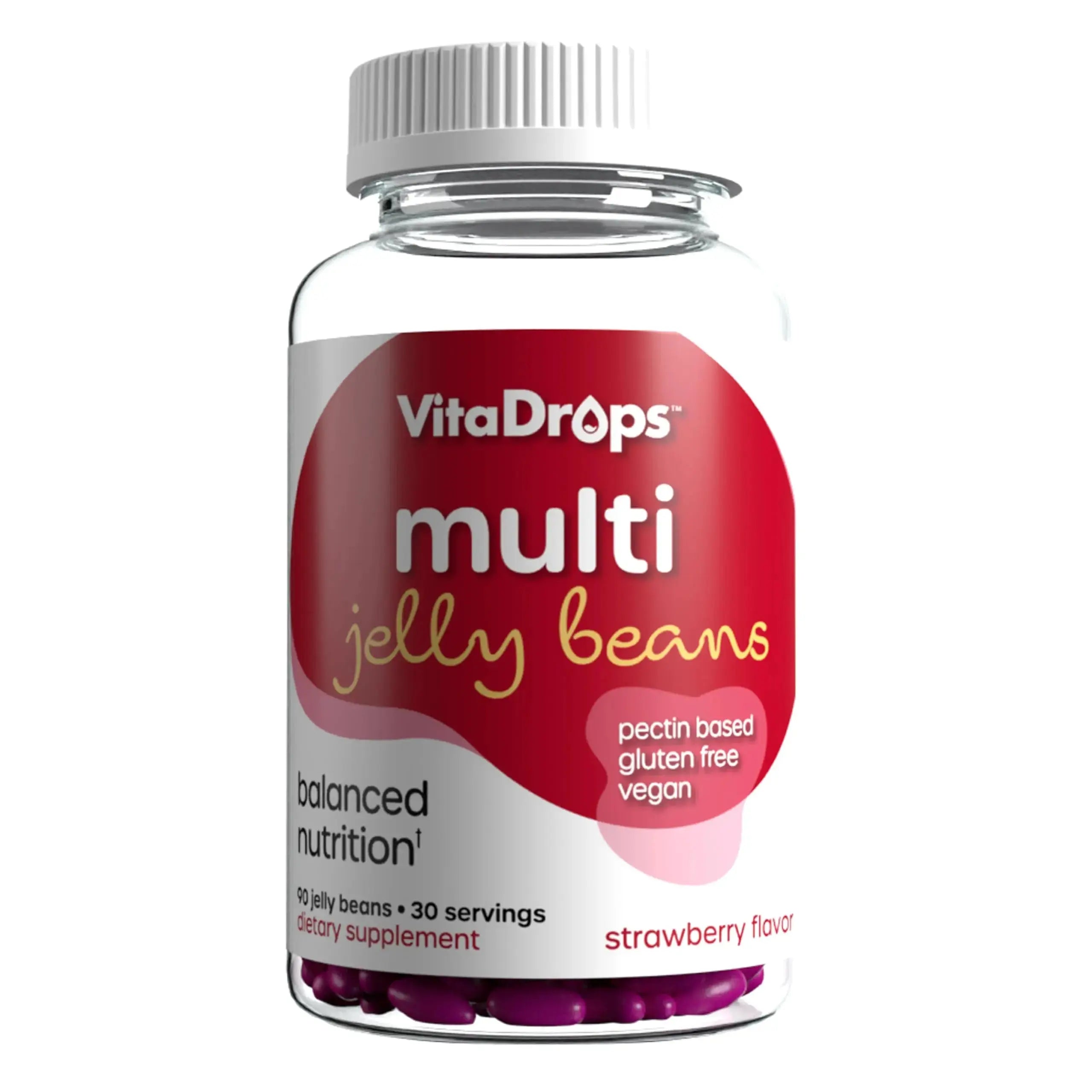VitaDrops Multivitamin Jelly Beans, Women & Men, Source of Vitamin A C D E B-3 B-6 & Biotin, Supports Immune System, Pectin Based VitaDrops Au supplements