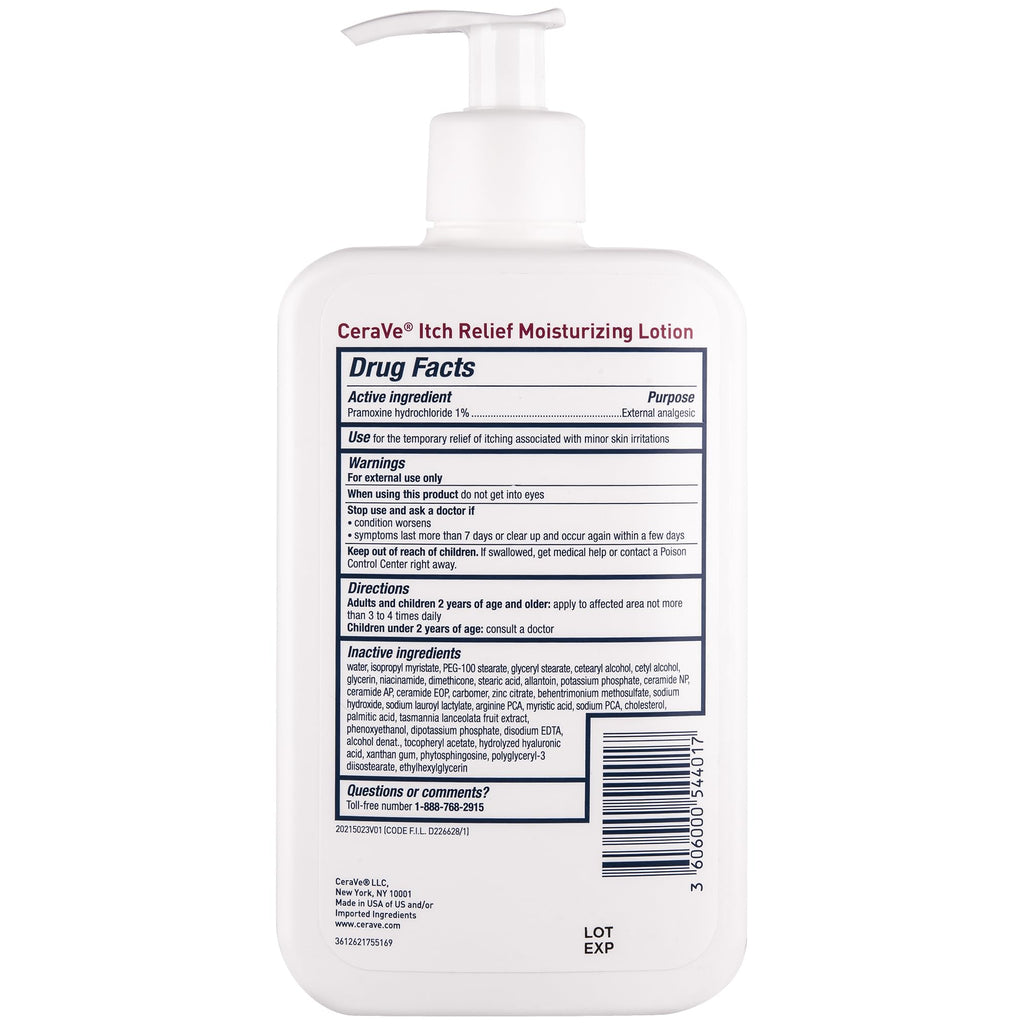 CeraVe Anti Itch Moisturizing Lotion with Pramoxine Hydrochloride, Relieves Itch with Minor Skin Irritations