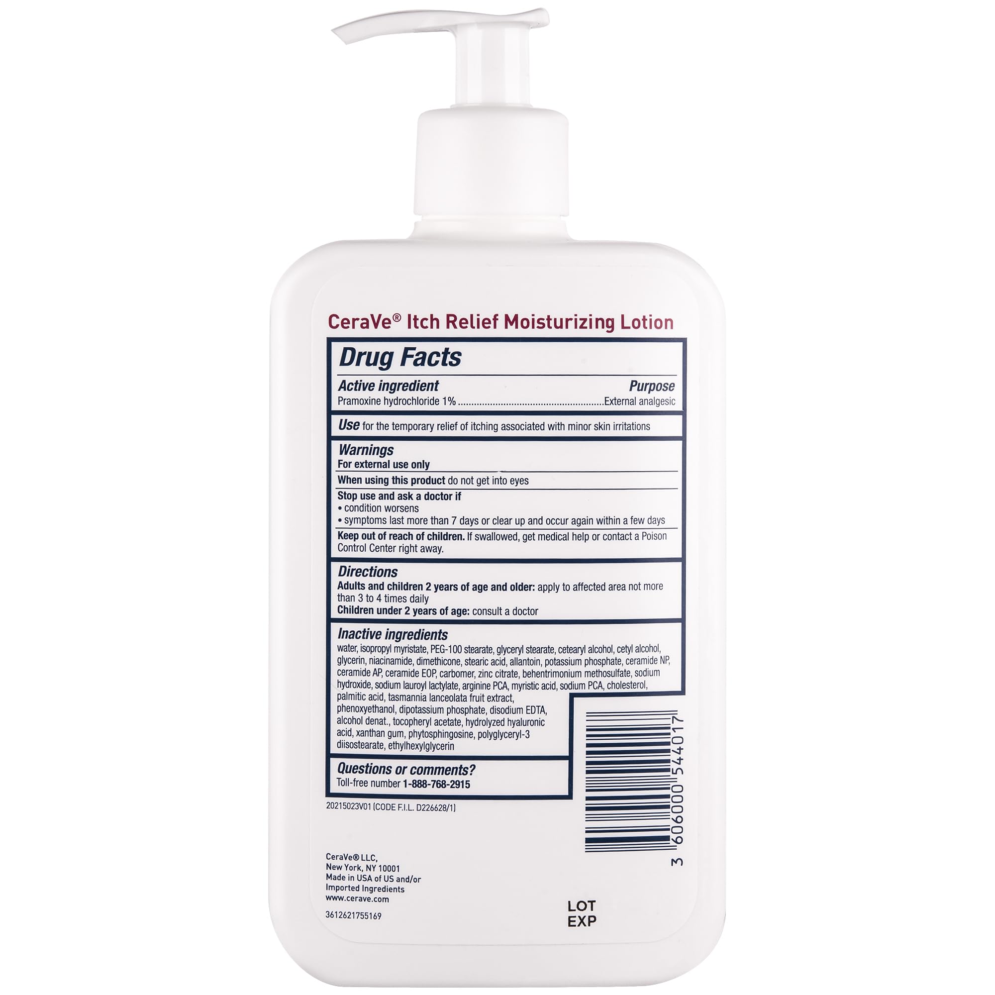 CeraVe Anti Itch Moisturizing Lotion with Pramoxine Hydrochloride, Relieves Itch with Minor Skin Irritations