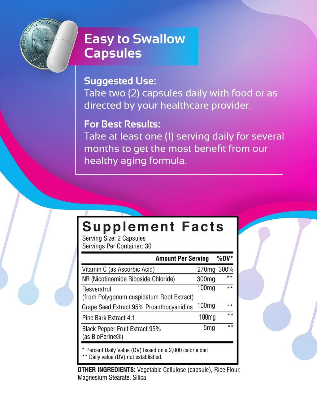NR + Resveratrol Supplement - Increase NAD, DNA & Cellular Health, Longevity, Vitality. 5-in-1 Anti Aging Formula w/ Nicotinamide Riboside, Trans Resveratrol, Vitamin C, Grape Seed, Pine Bark CogniTune Au supplements