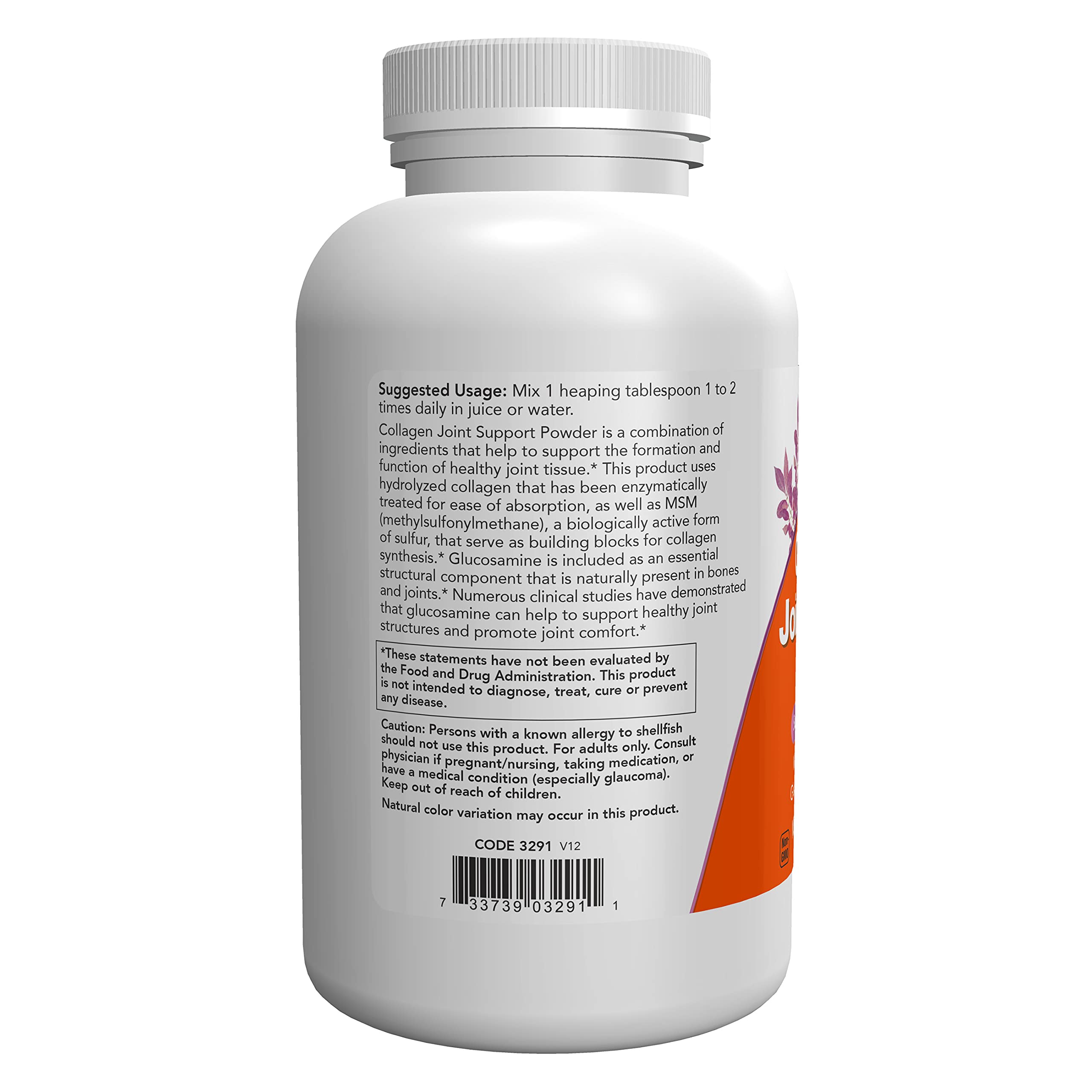 NOW Foods Supplements, Collagen Joint Support™ Powder with Beef Gelatin, Glucosamine Sulfate and MSM, 11-Ounce NOW Foods Au supplements