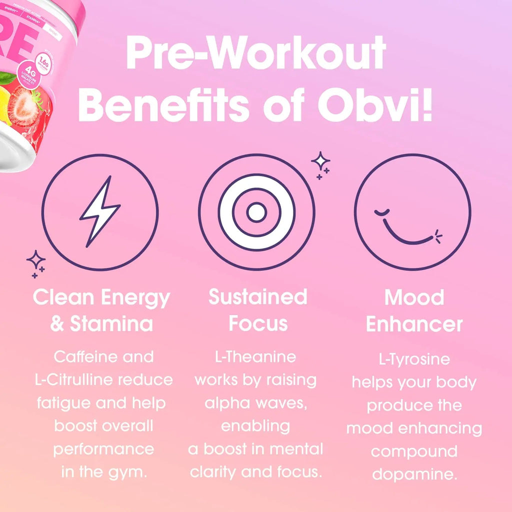 Obvi Pre Workout for Women, Preworkout, Designed for Energy, Stamina and Focus Obvi Au supplements
